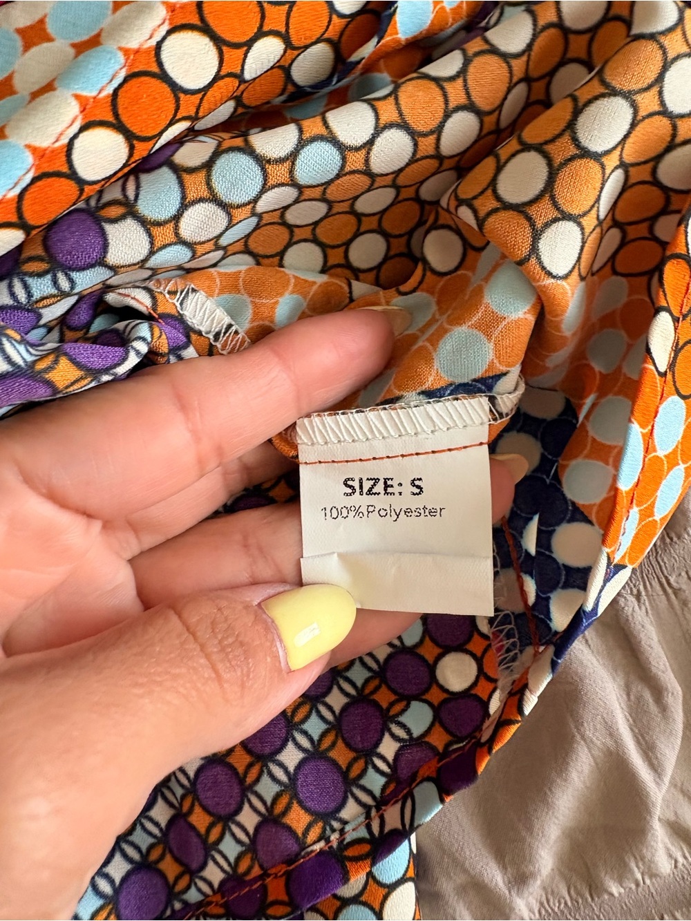 Orange Multi-Pattern Button-Up Top - Picture 4 of 5